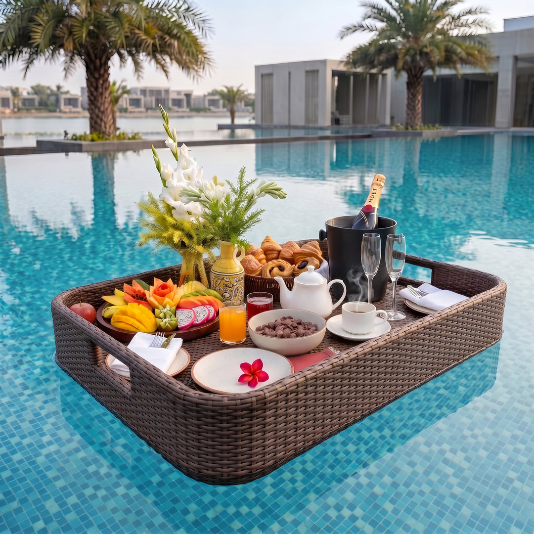 Jaime Luxury Floating Serving Tray For Swimming Pool -  Black ( Rectangle )