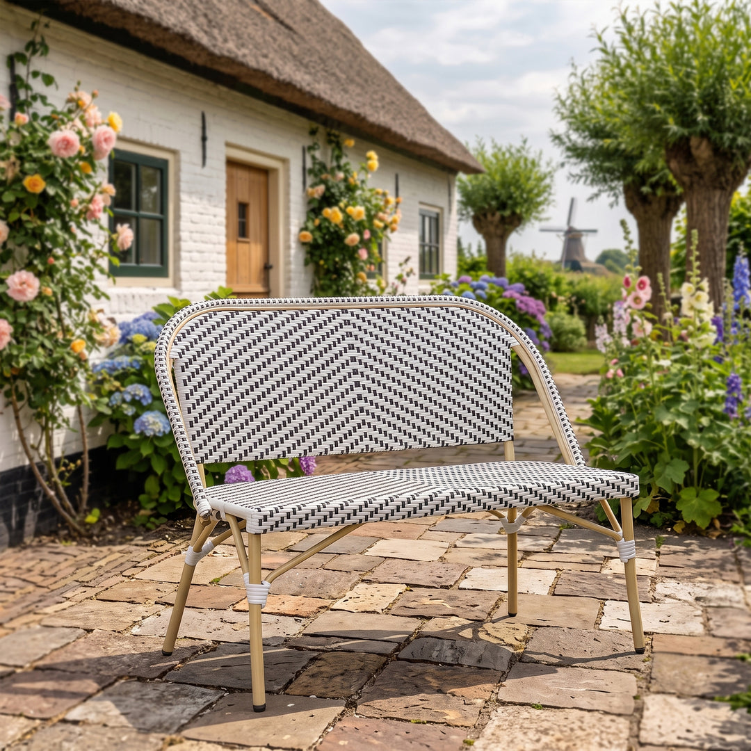 Edoardo Wicker 2 Seater Garden Bench for Outdoor Park