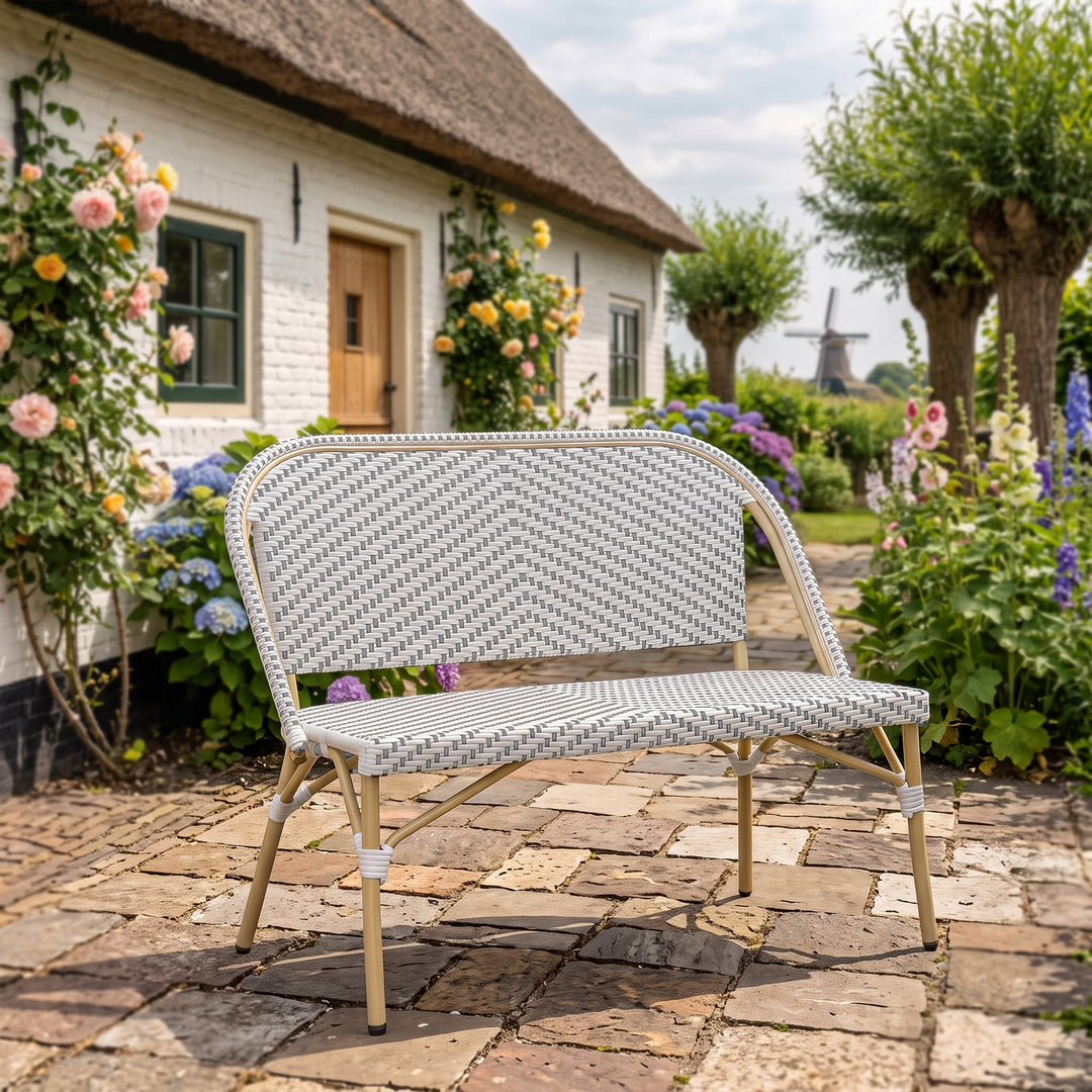 Edoardo Wicker 2 Seater Garden Bench for Outdoor Park