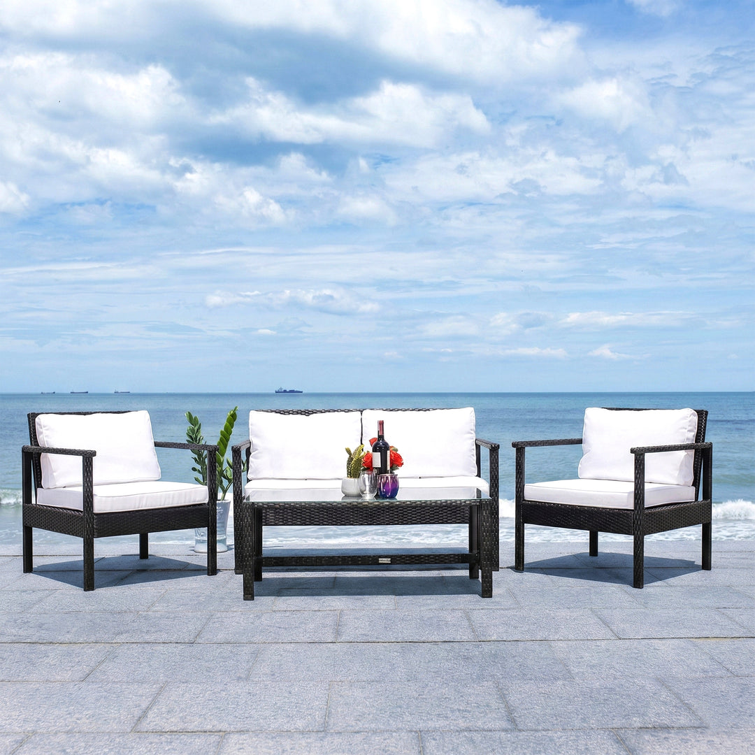 Mesa Outdoor Garden Balcony Sofa Set 2 Seater , 2 Single Seater 1 Center Table Set (Cream)