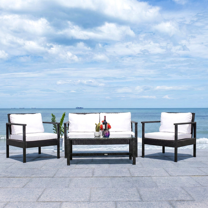 Mesa Outdoor Garden Balcony Sofa Set 2 Seater , 2 Single Seater 1 Center Table Set (Cream)