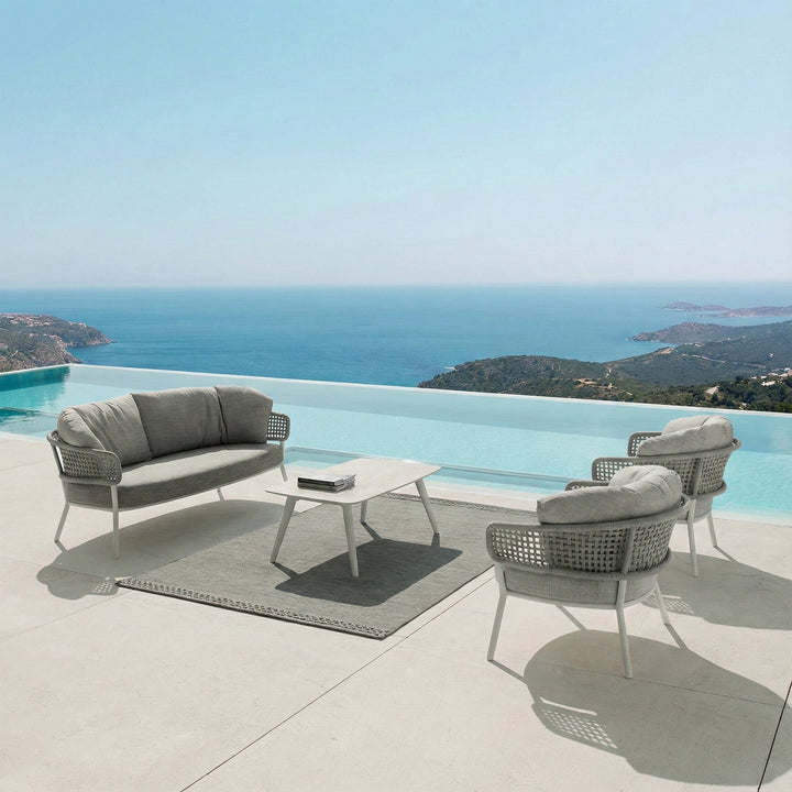 Zion Outdoor Sofa Set 3 Seater , 2 Single seater and 1 Center Table Set (Grey) Braided & Rope