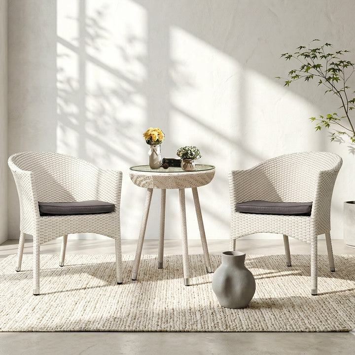 Perlita Outdoor Patio Seating Set 2 Chairs and 1 Table Set