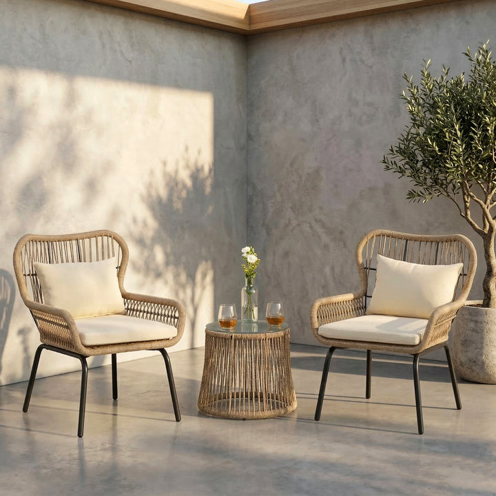 Intra Outdoor Patio Seating Set 2 Chairs and 1 Table Set