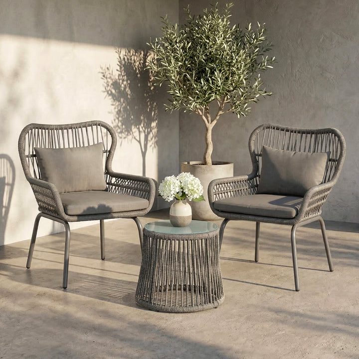 Intra Outdoor Patio Seating Set 2 Chairs and 1 Table Set