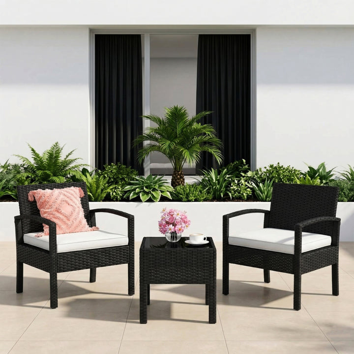 Ignacio Outdoor Patio Seating Set 2 Chairs and 1 Table Set