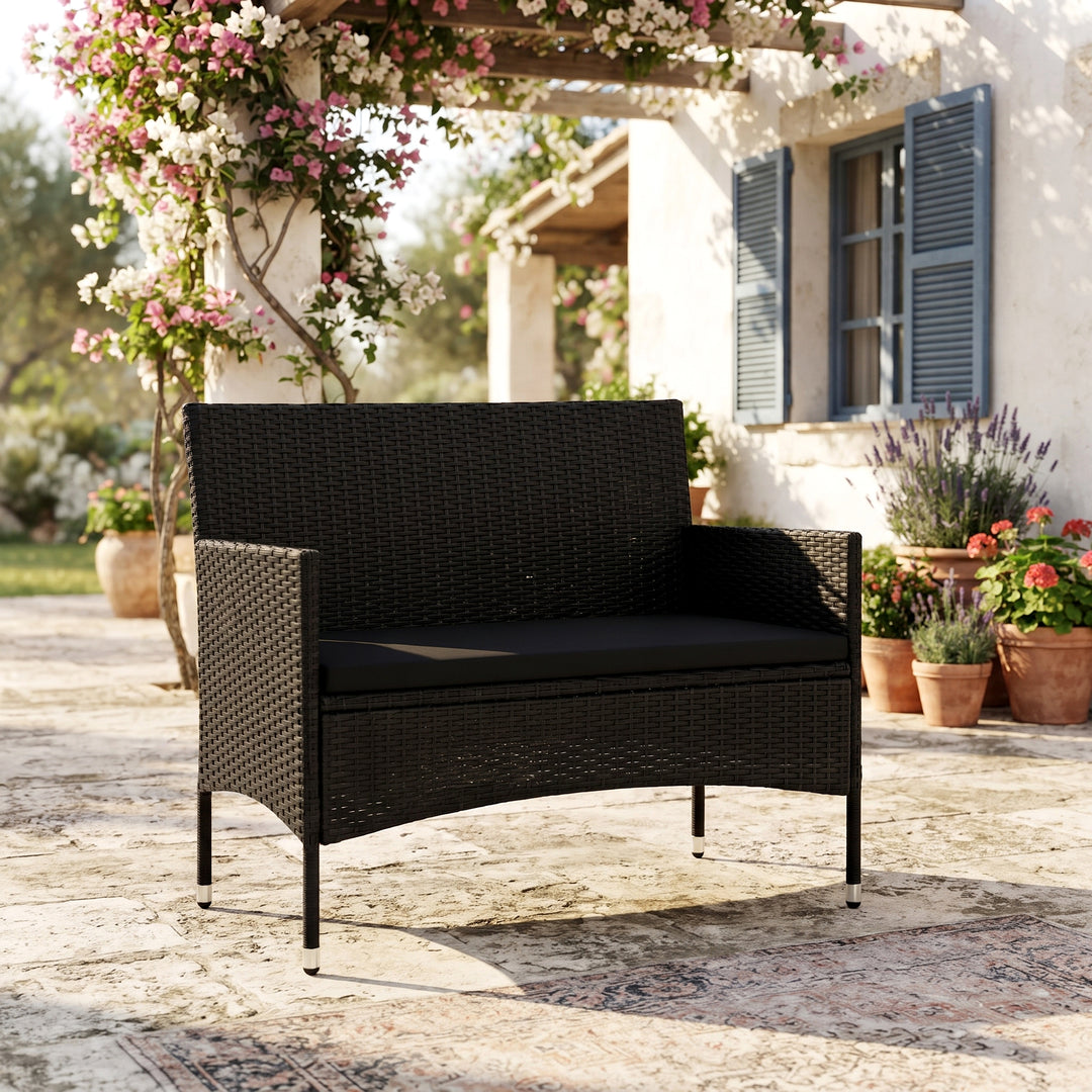 Rino Outdoor 2 seater Sofa (Black)