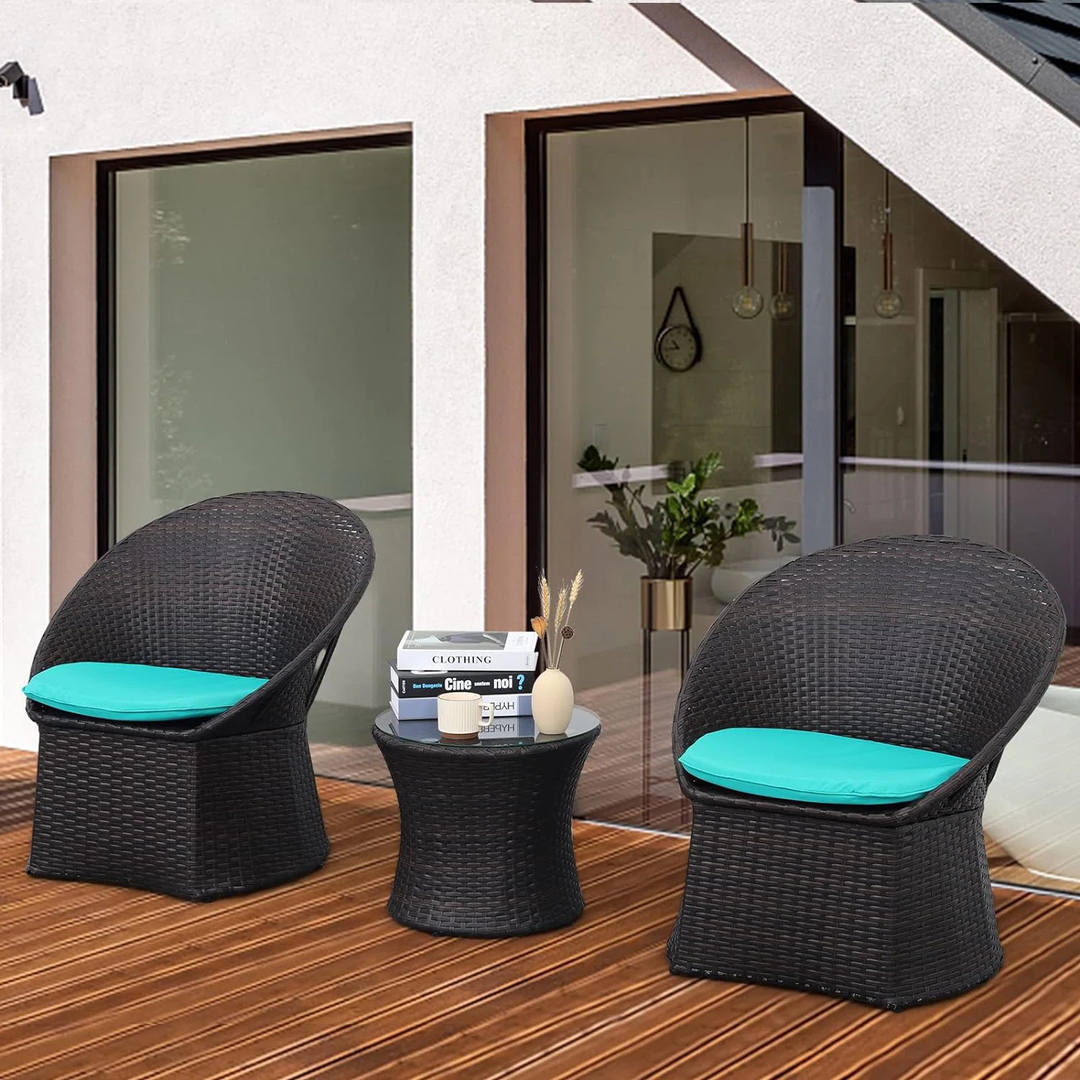 Carreon Outdoor Patio Seating Set 2 Chairs and 1 Table Set