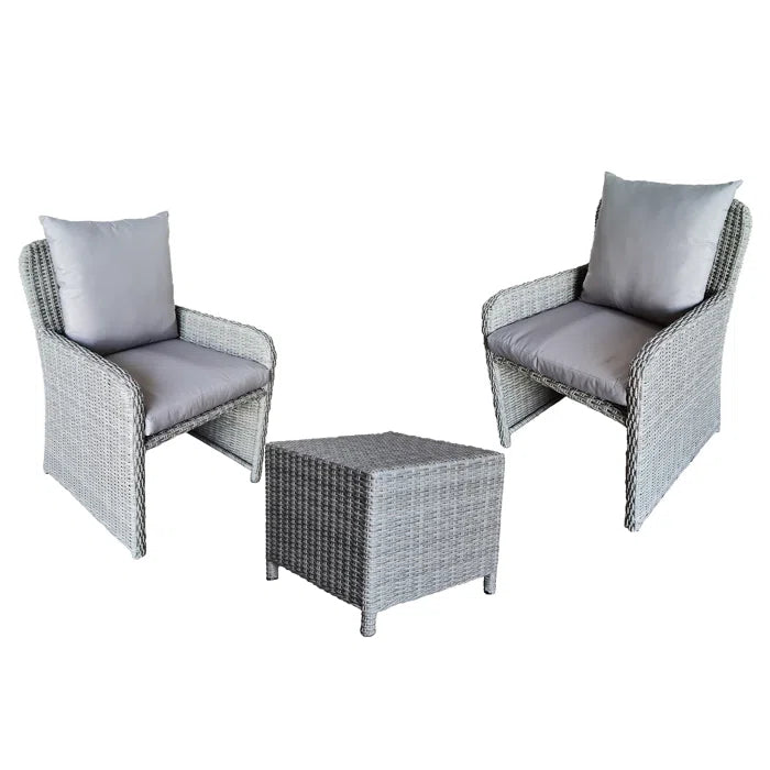 Meino Outdoor Patio Seating Set 2 Chairs and 1 Table Set