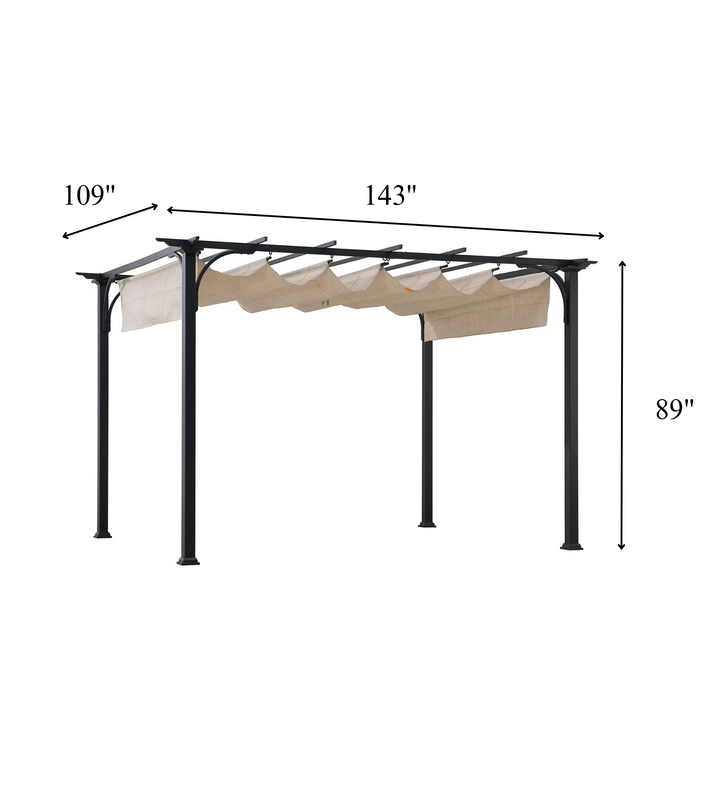 Briana Outdoor Pergola For Garden,Terrace (Black)