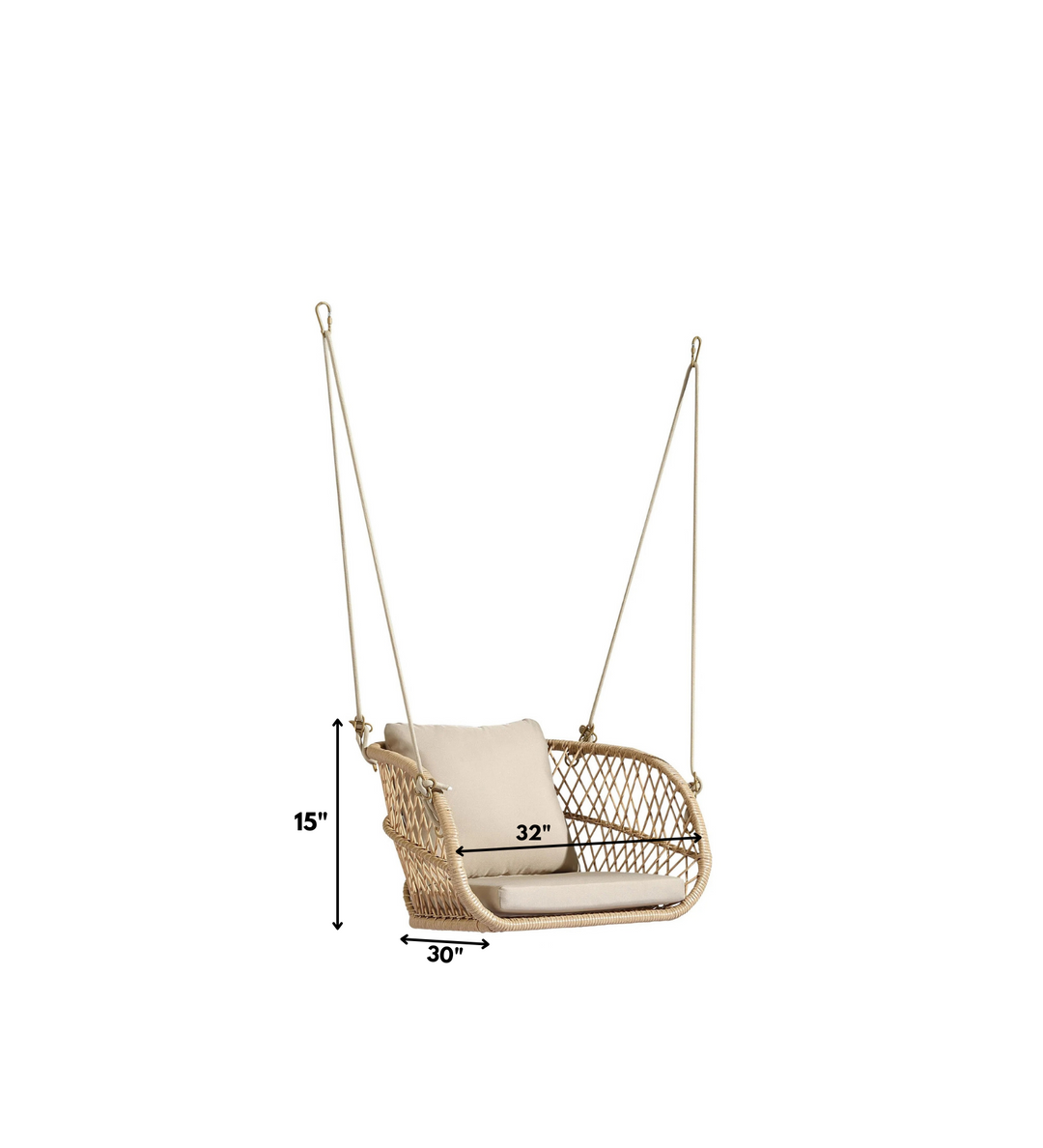 Harley Single Seater Hanging Swing Without Stand For Balcony , Garden Swing (Honey)