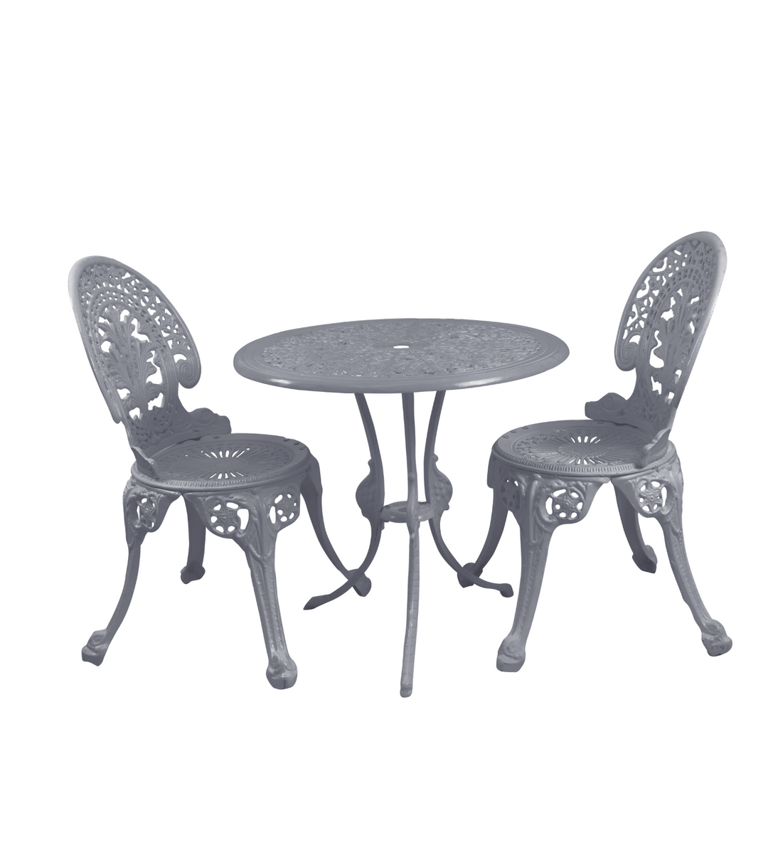 KIYA Cast Aluminium Garden Patio Seating 2 Chair and 1 Table Set