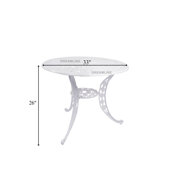 Rahel Cast Aluminium Garden Patio Seating 3 Chair and 1 Table Set