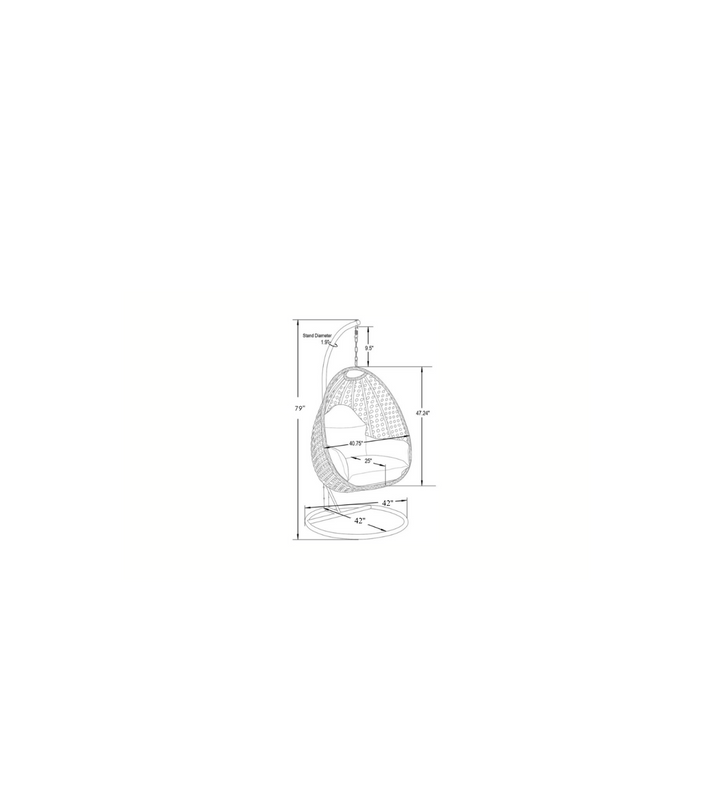 Pico Single Seater Hanging Swing With Stand For Balcony , Garden (White)