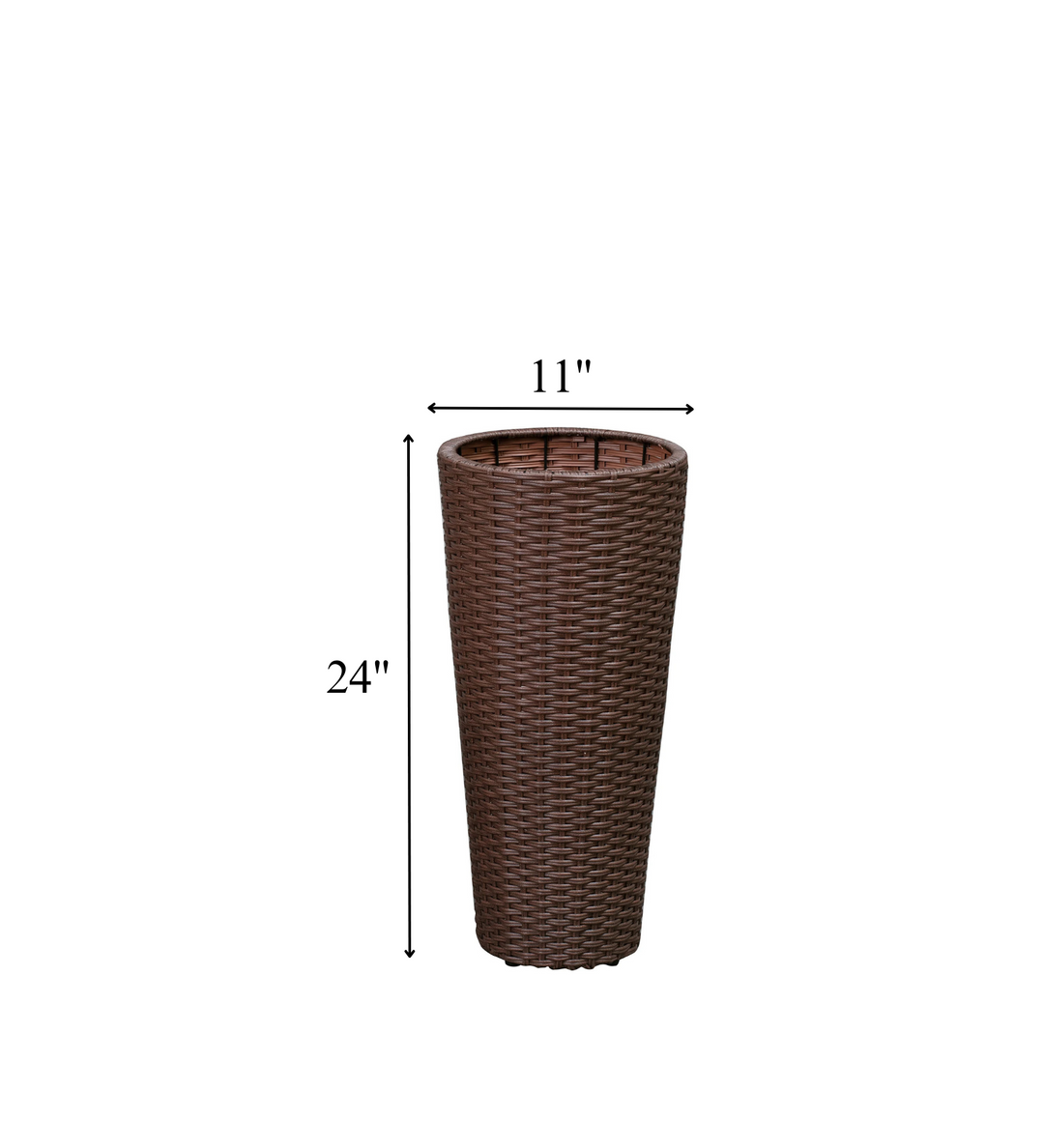 Fifi Outdoor Wicker Planters For Garden, Balcony (Brown) Set of 2