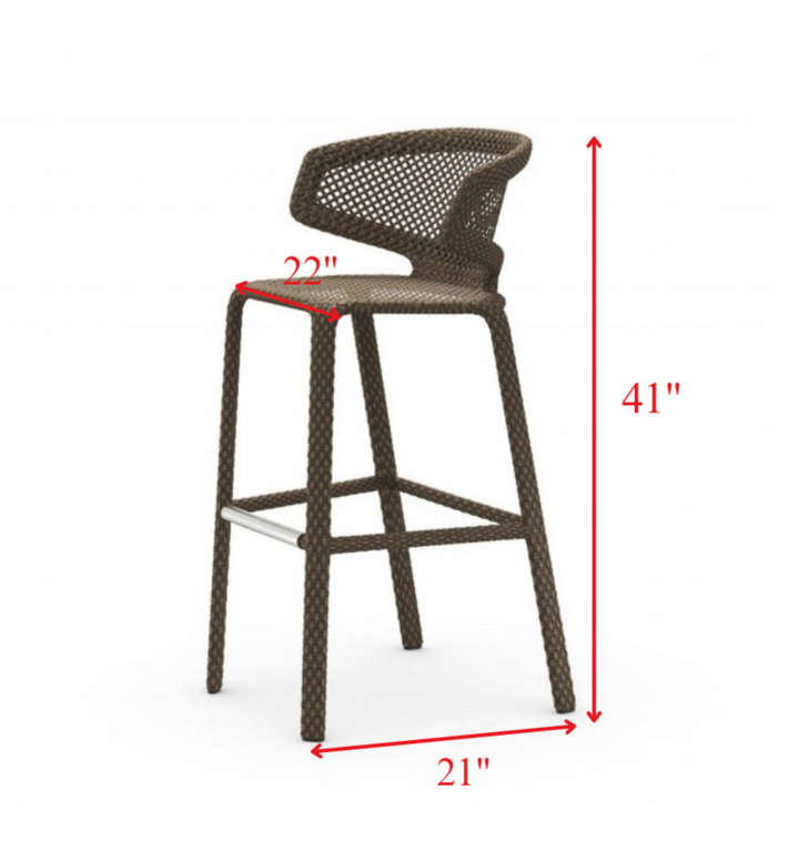 Angelo Outdoor Patio Bar Set 2 Chairs and 1 Table Set (Brown)