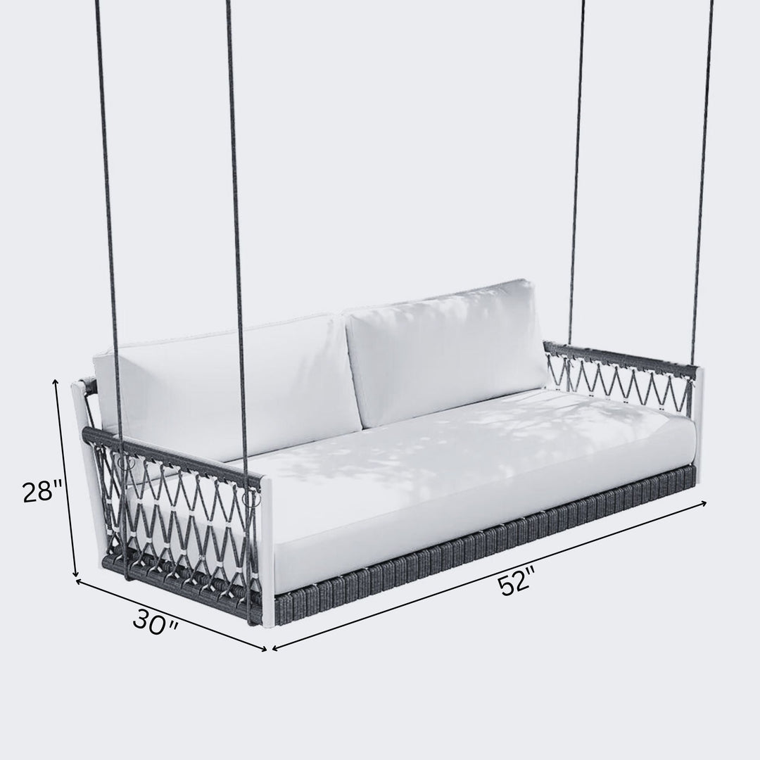 Rosario Double Seater Hanging Swing Without Stand For Balcony, Garden Swing Braided & Rope