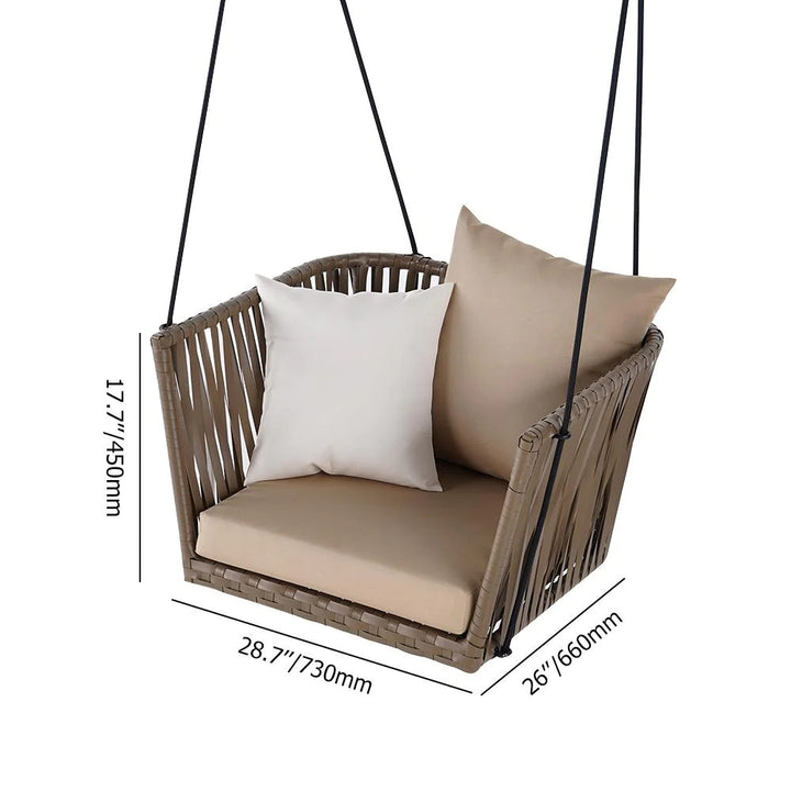 Tofull Single Seater Hanging Swing Without Stand For Balcony , Garden Swing (Brown)