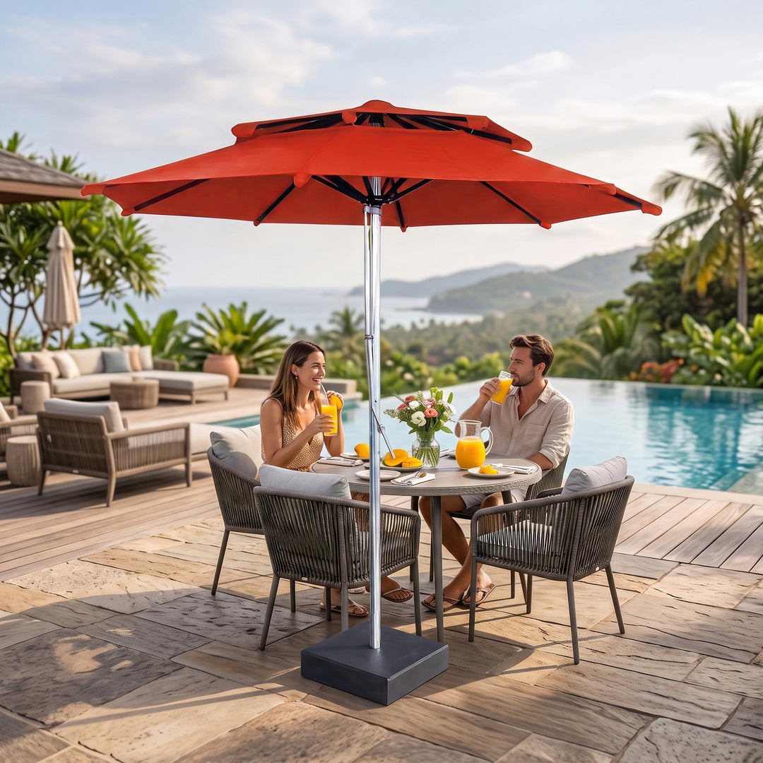 Grazia Luxury Centre Pole Garden Umbrella With Stand