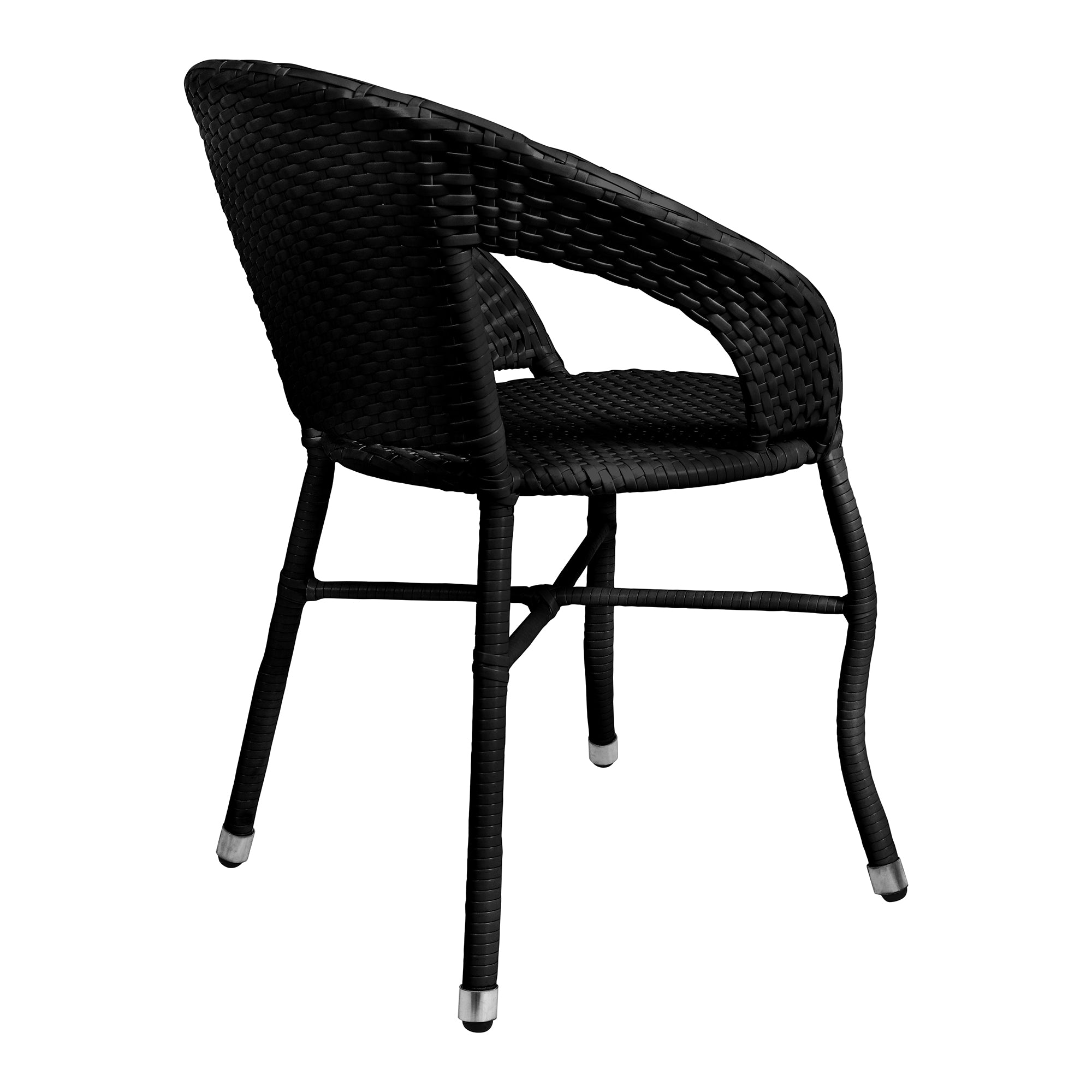 Grase Outdoor Patio Seating Set 4 Chairs and 1 Table Set (Black)