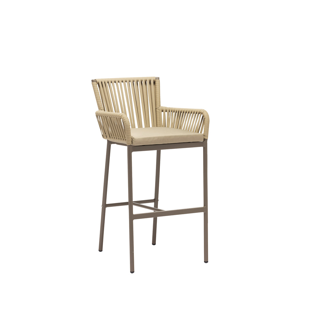 Zeki Outdoor Patio Bar Chair 2 Chair For Balcony Braided & Rope