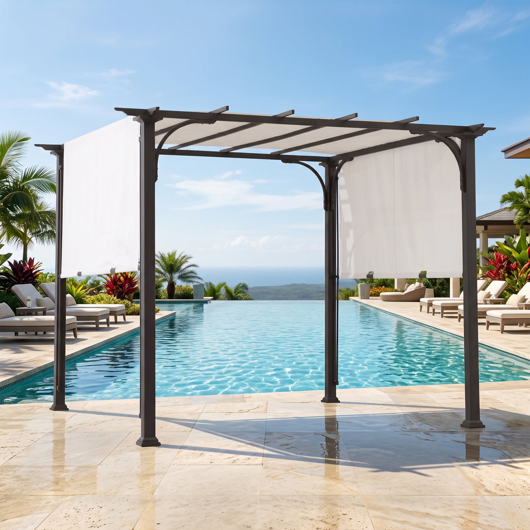 Briana Outdoor Pergola For Garden,Terrace (Black)
