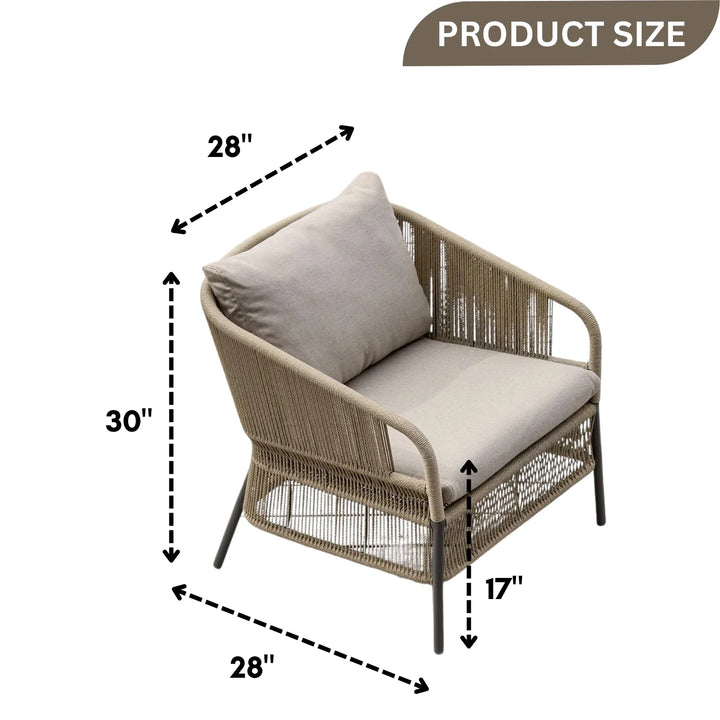Danza Outdoor Sofa Set 2 Single seater Braided & Rope