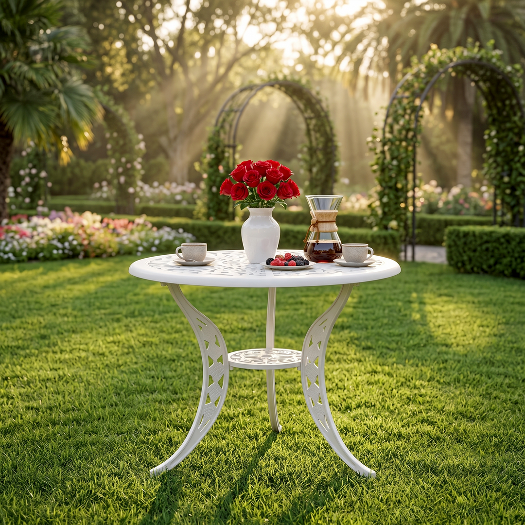 Evita Cast Aluminium Garden Patio 1 Table Set
