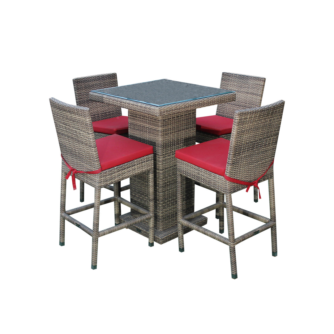 Klein Outdoor Patio Bar Sets 4 Chairs and 1 Table (Capicano)