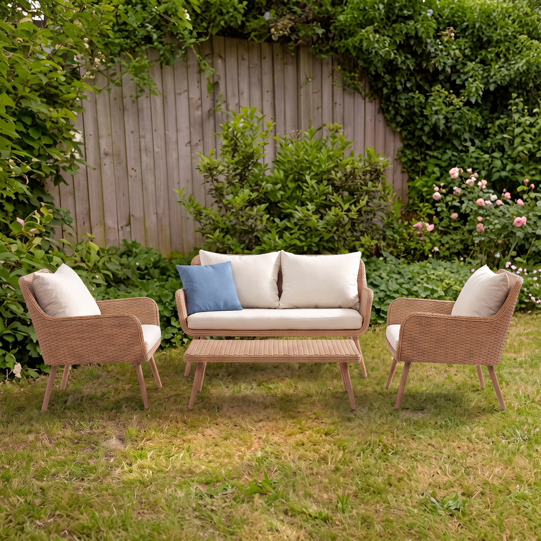 Violeta Outdoor Sofa Set 2 Seater, 2 Single seater and 1 Center Table (Brown)