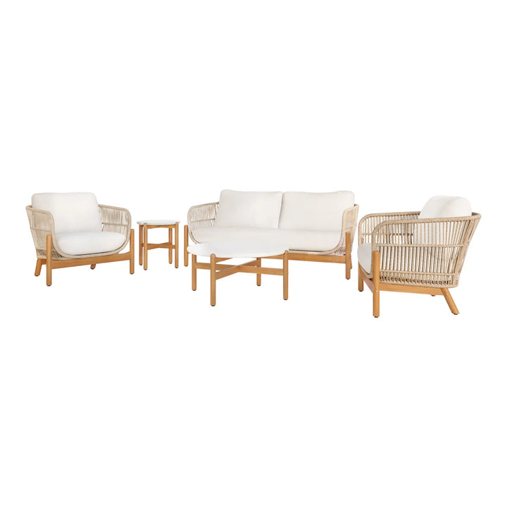 Apolo Outdoor Sofa Set 2 Seater , 2 Single seater , 1 Side table and 1 Center Table (Beige)