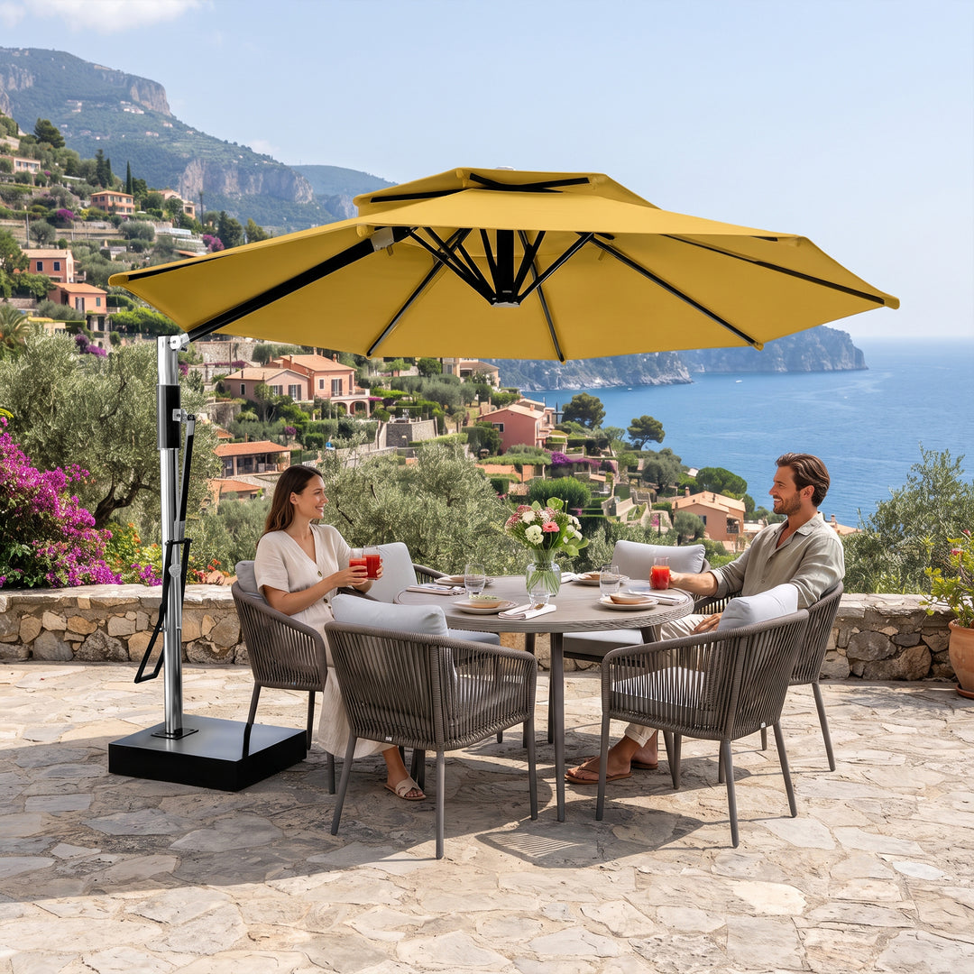 Spina Luxury Side Pole Garden Umbrella With Stand