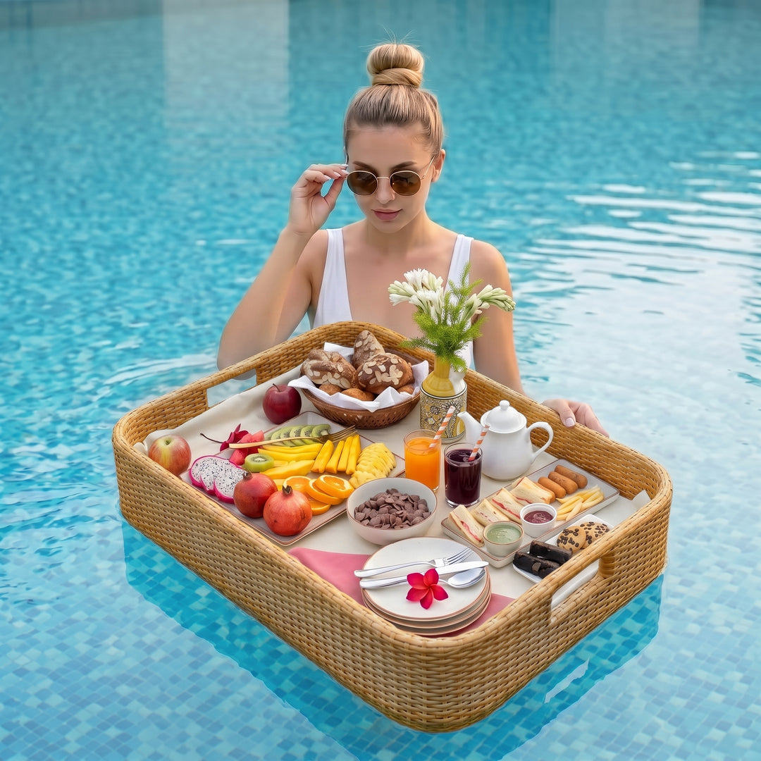Alarico Luxury Floating Serving Tray For Swimming Pool -Honey ( Rectangle )