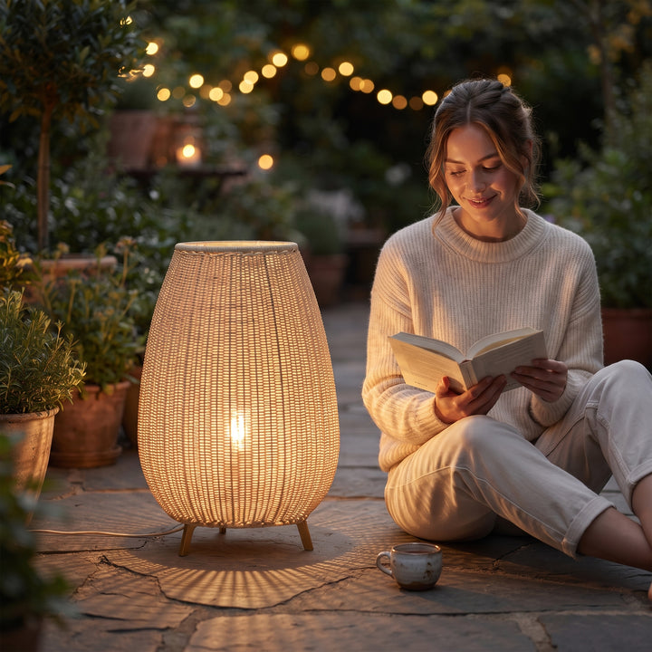 Fabel Outdoor Wicker Floor Lamp