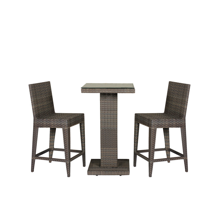 Meier Outdoor Patio Bar Sets 2 Chairs and 1 Table (Capicano)