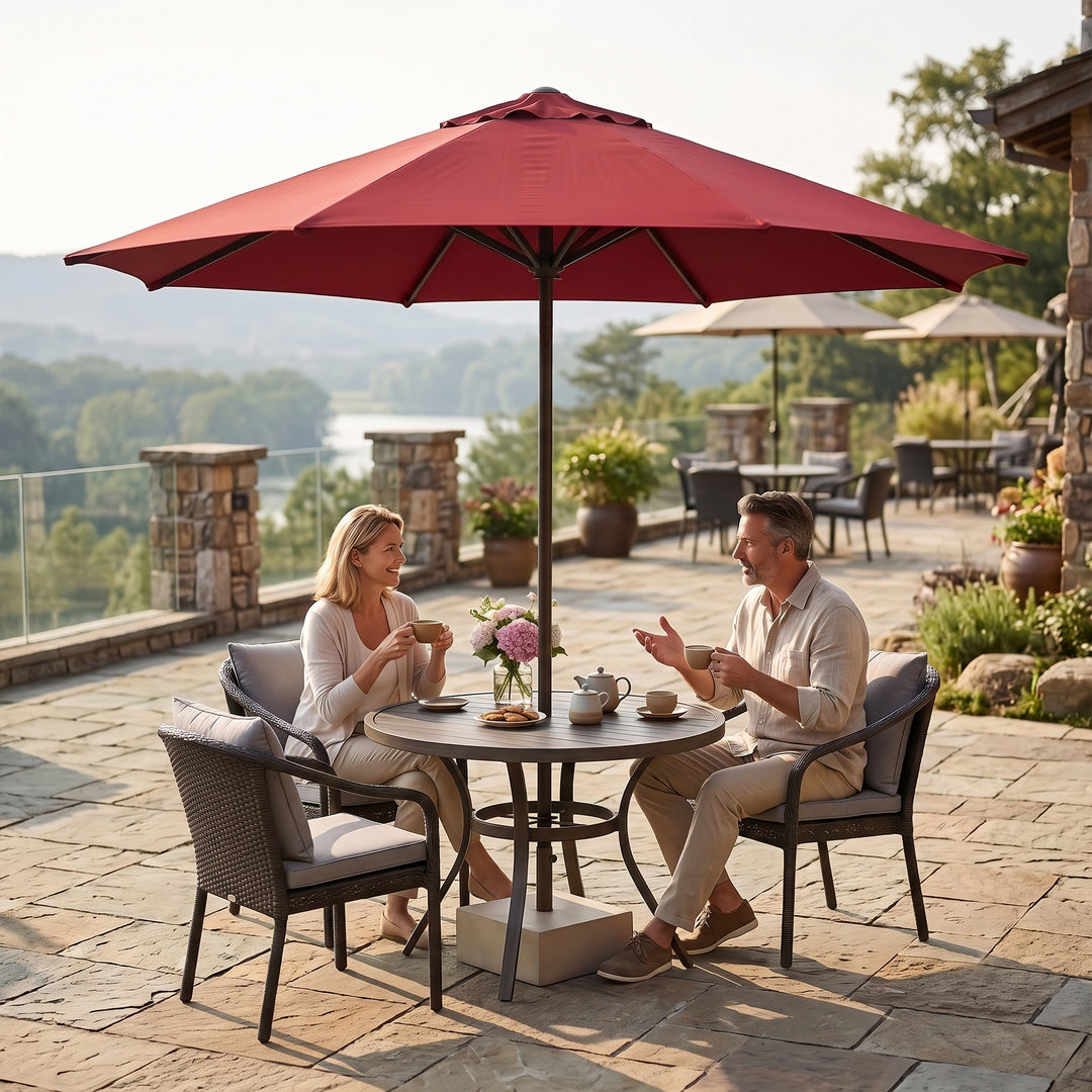 Fiore Luxury Centre Pole Garden Umbrella With Stand