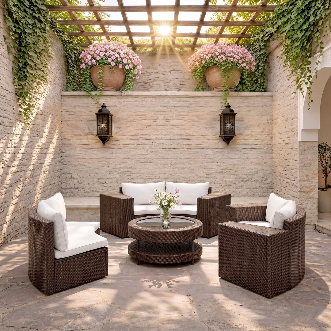 Vimi Outdoor Patio Sofa Set 6 seater and 1 Center Table
