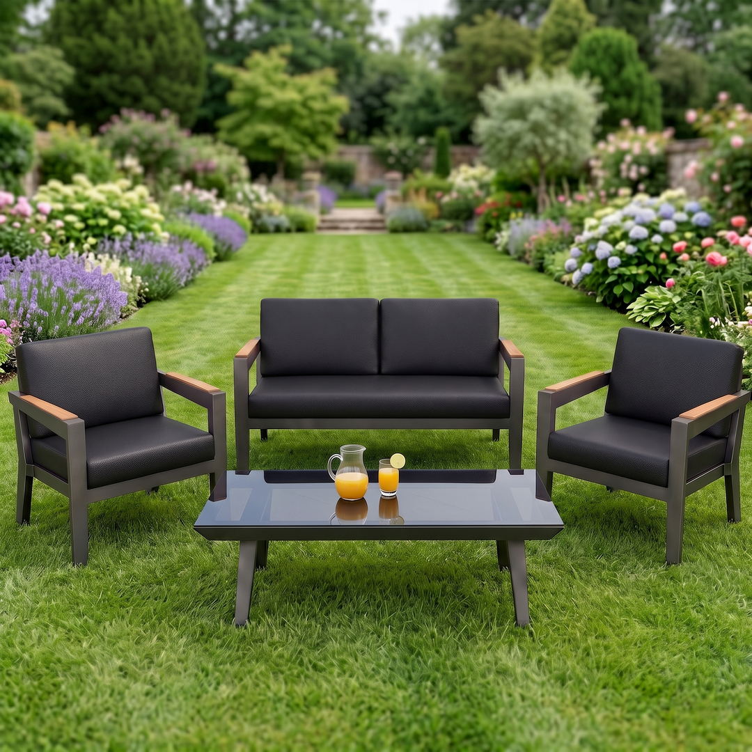 Trevisani Outdoor Sofa Set 2 Seater , 2 Single seater and 1 Center Table (Grey)