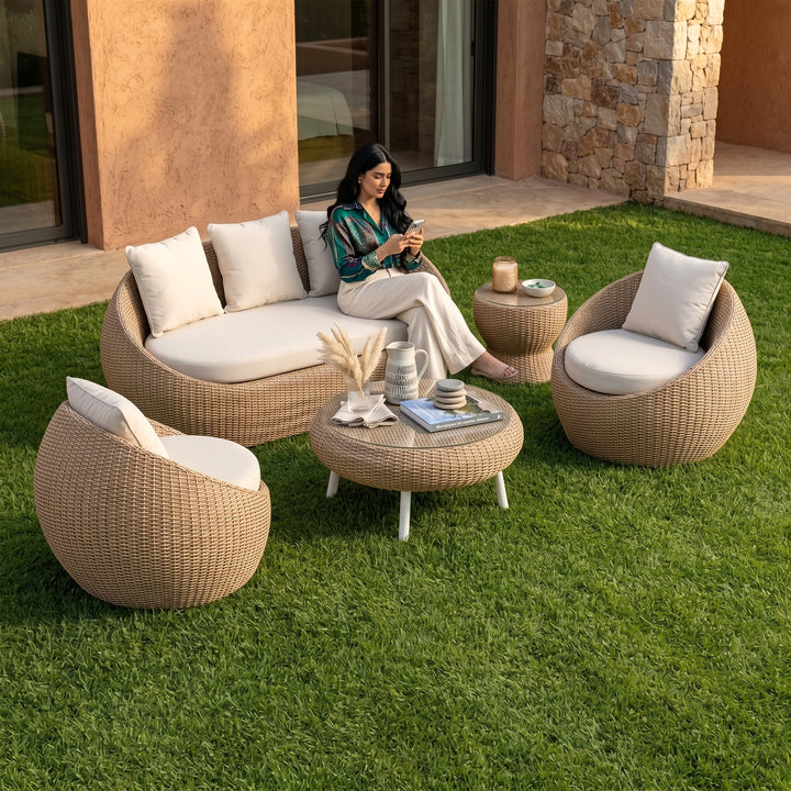 Ignazio Outdoor Sofa Set 3 Seater , 2 Single seater , 1 Side table and 1 Center Table