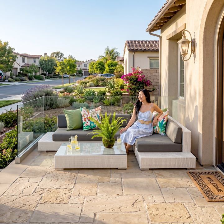Alison Outdoor Sofa Set 2 Seater Right Sofa, 2 Seater Left Sofa and 1 Center Table