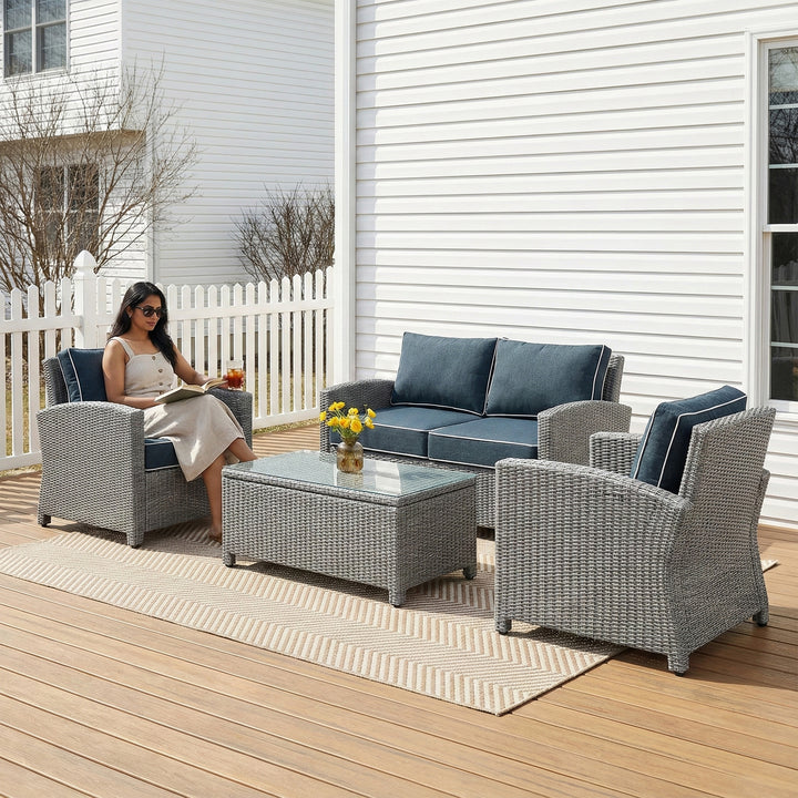 Porch Outdoor Sofa Set 2 Seater, 2 Single seater and 1 Center Table (Grey)