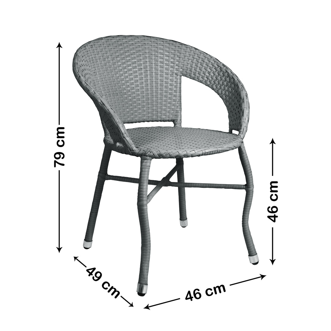 Ruler Outdoor Patio Seating Set 2 Chairs  Set (Grey)