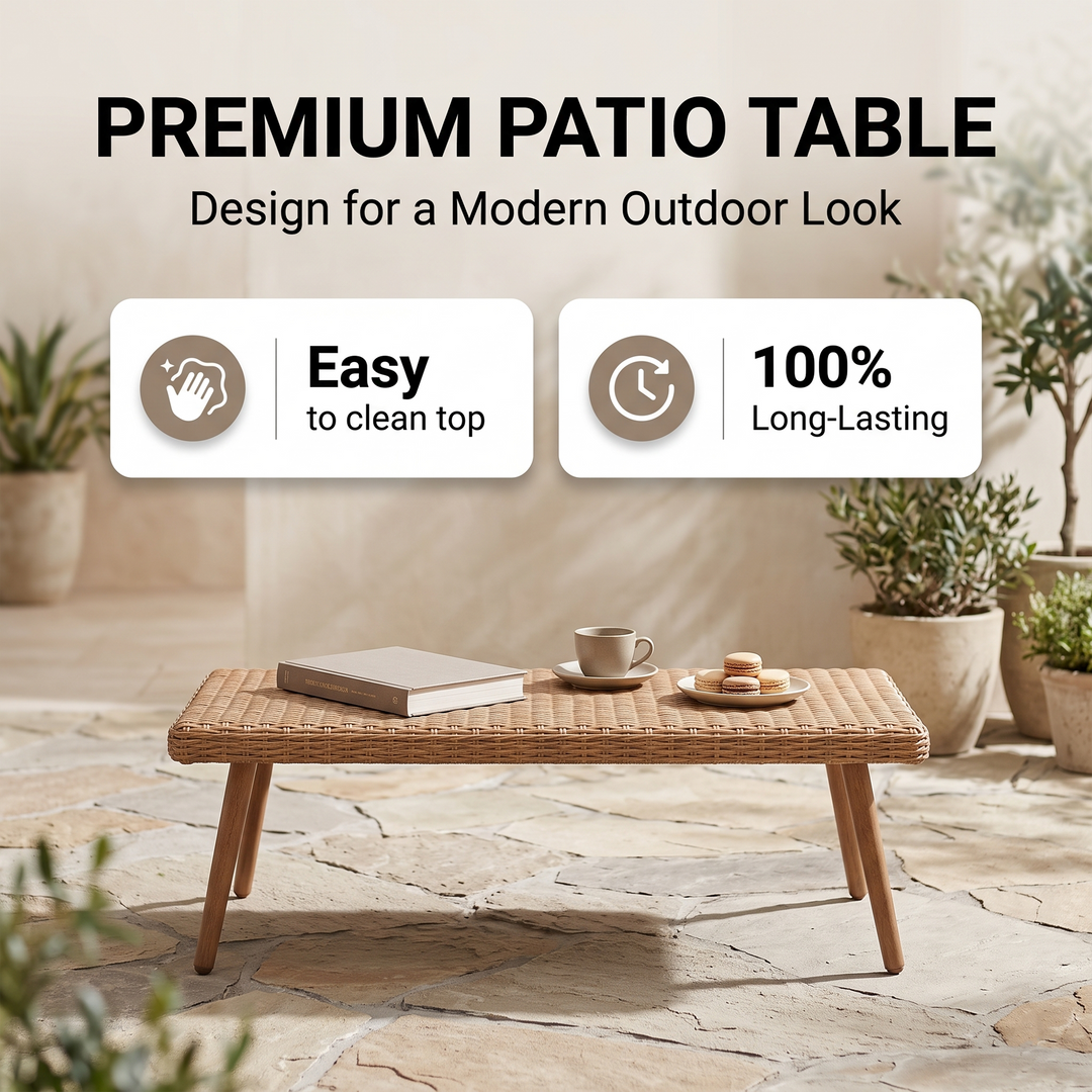 Violeta Outdoor Sofa Set 2 Seater, 2 Single seater and 1 Center Table (Brown)