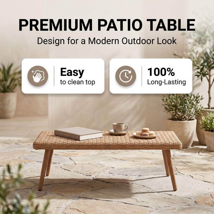 Violeta Outdoor Sofa Set 2 Seater, 2 Single seater and 1 Center Table (Brown)