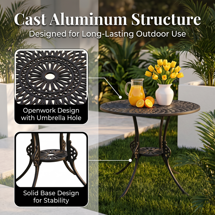 Leon Cast Aluminium Garden Patio 1 Table