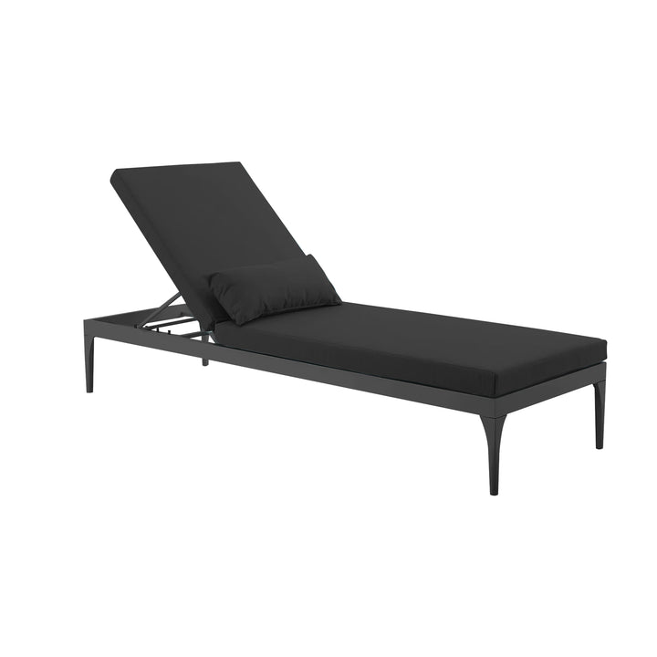 Disla Outdoor Swimming Poolside Lounger (Black) Set of 2