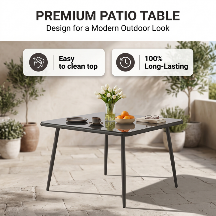 Stash Outdoor Garden Balcony Sofa Set 5 Seater  and 1 Center Table With 2 Ottoman Set (Beige)