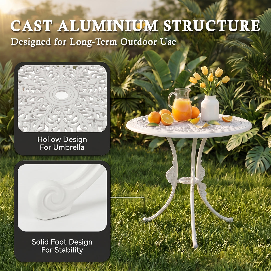 Clux Cast Aluminium Garden Patio Seating 3 Chair and 1 Table Set