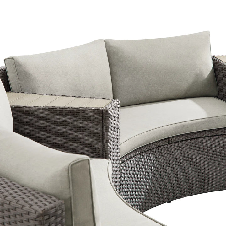 Vimi Outdoor Patio Sofa Set 6 seater and 1 Center Table (Dark brown)