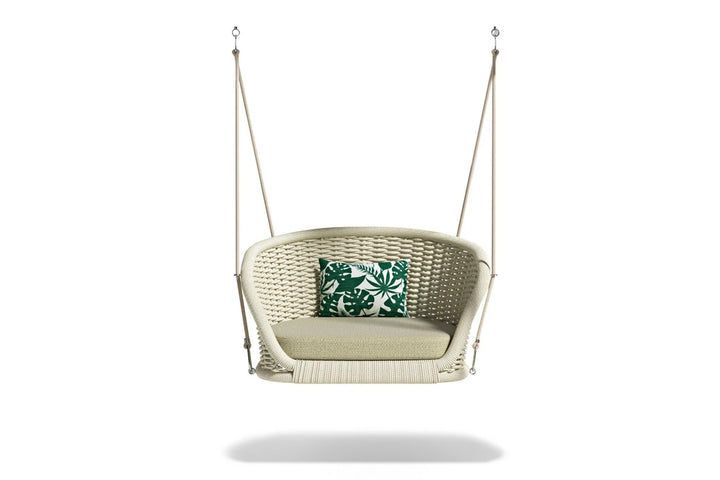 Noxe Single Seater Hanging Swing Without Stand For Balcony , Garden Swing (Cream) Braided & Rope